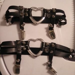 *DONATING SOON* Heart shaped leather garters